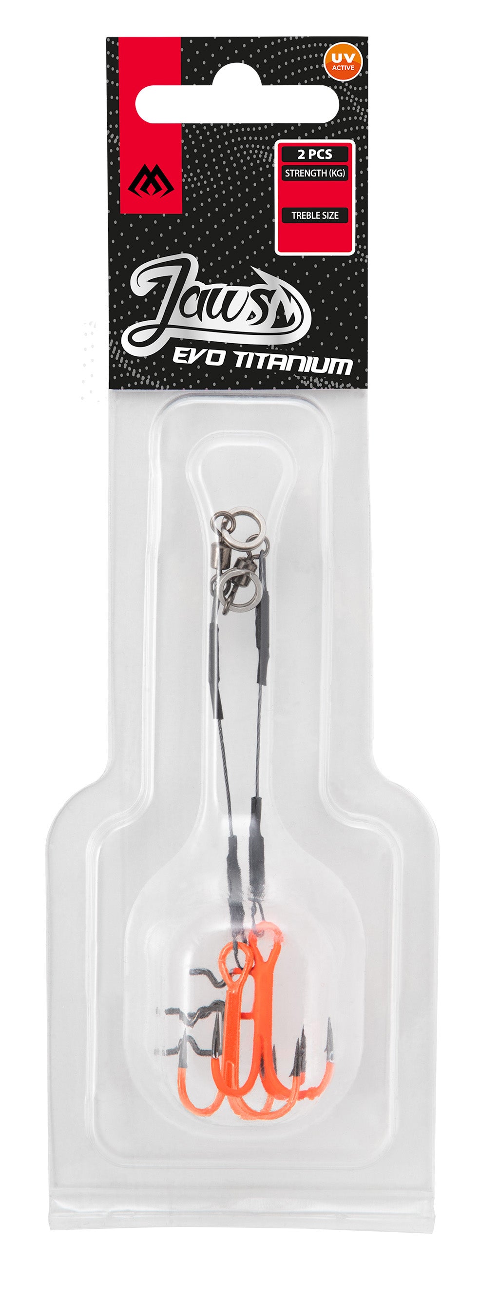 MIKADO STINGERS - JAWS EVO TITANIUM MELNS/UV ORANŽS 2GAB.