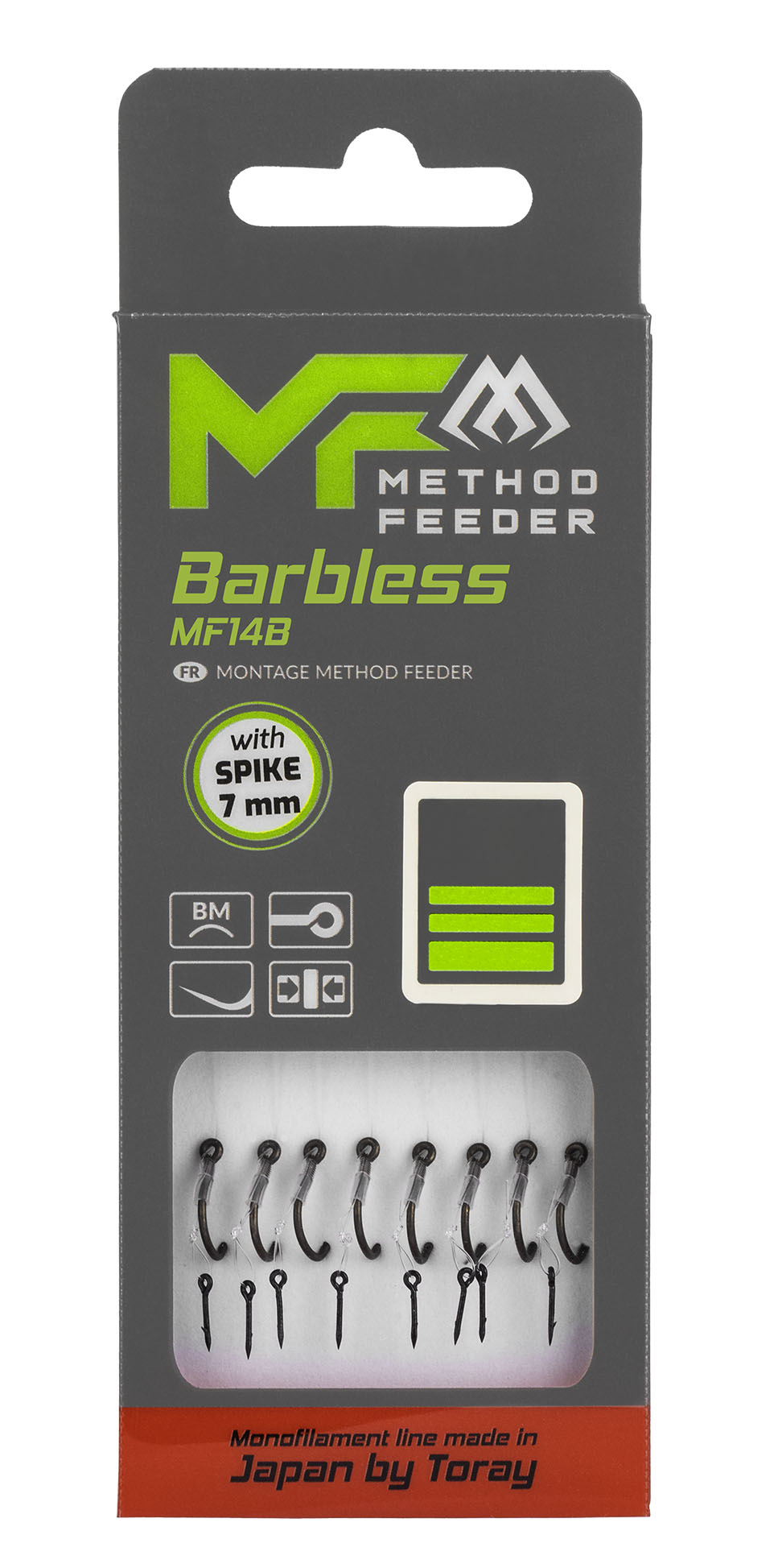 MIKADO METHOD FEEDER PAVADIŅA – MF14 AR NAGLIŅU – ĀĶI BEZ ATSKABARGAS / MONOFĪLĀ AUKLA / 10 cm – 8 gab.