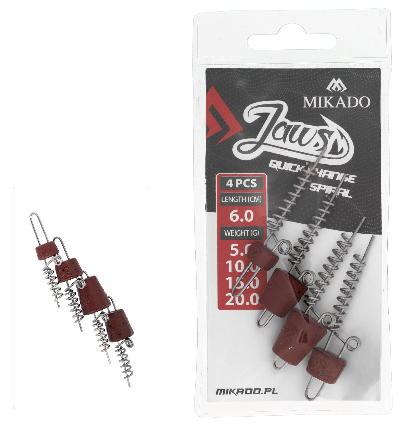 MIKADO SKRŪVE MĀNEKĻIEM - JAWS QUICK CHANGE SPIRAL - MIX - 4 GAB.