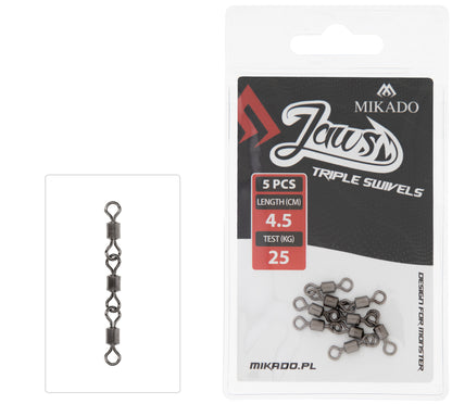 MIKADO GRIEZULIS - JAWS TRIPLE SWIVELS - 5 GAB.