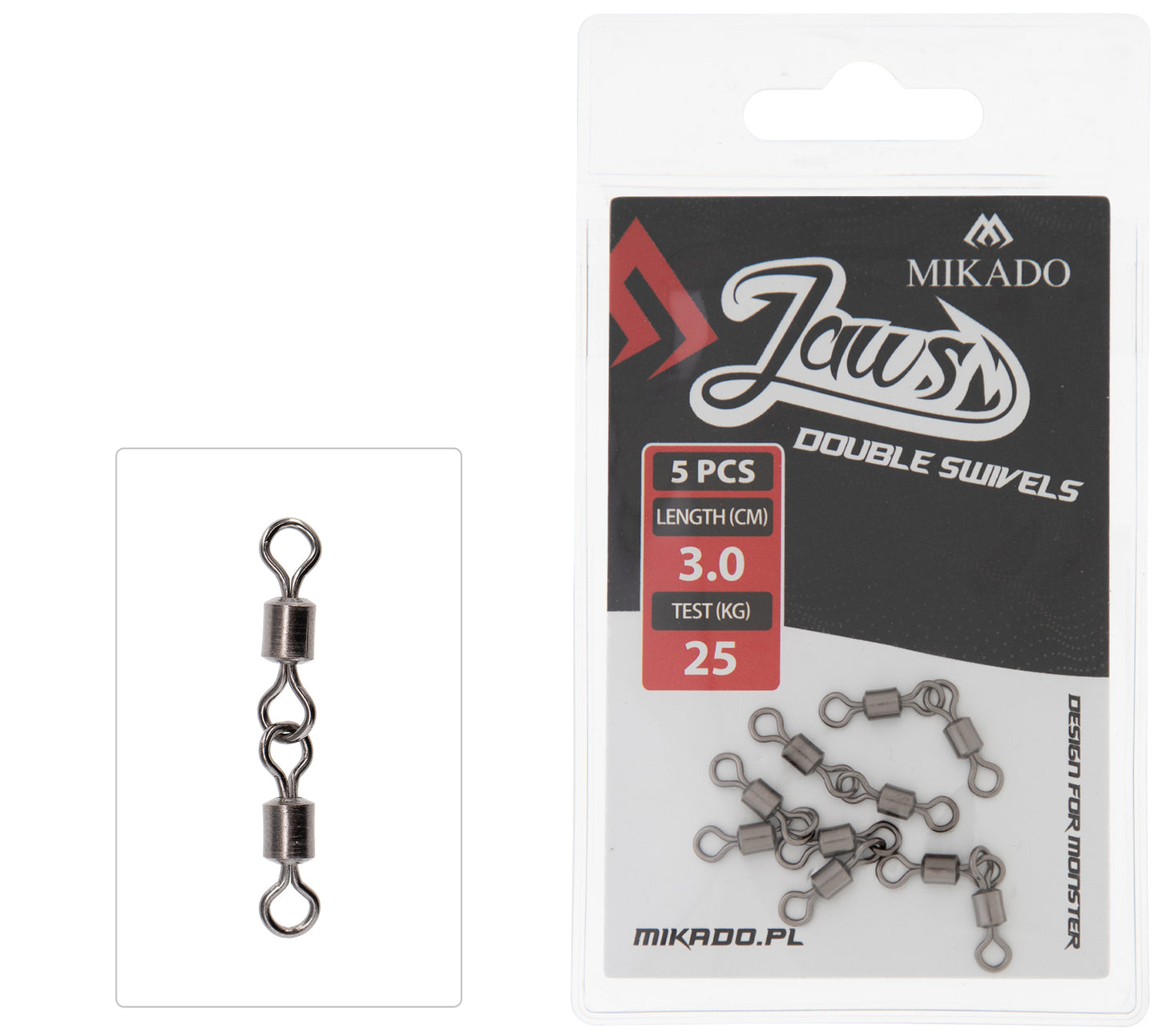 MIKADO GRIEZULIS - JAWS DOUBLE SWIVELS - 5 GAB.
