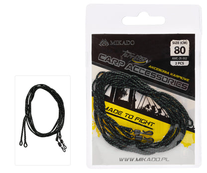 MIKADO MONTĀŽA KARPĀM - LEADCORE 80CM AR ĀTRĀS NOMAIŅAS GRIEZEKLI - 2 GAB.