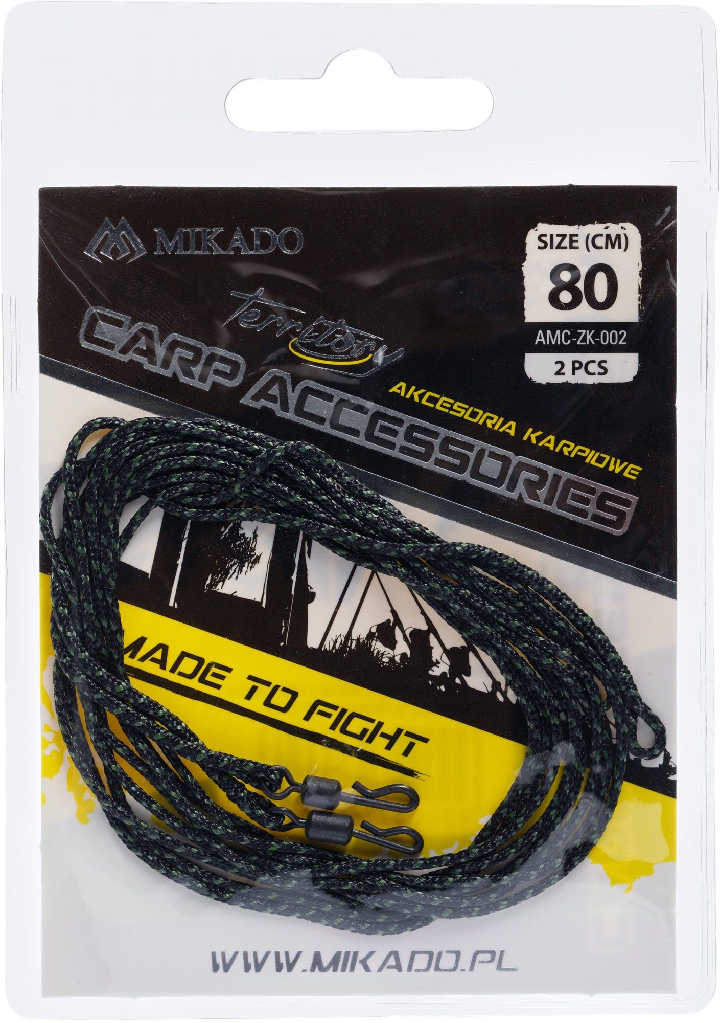 MIKADO MONTĀŽA KARPĀM - LEADCORE 80CM AR ĀTRĀS NOMAIŅAS GRIEZEKLI - 2 GAB.