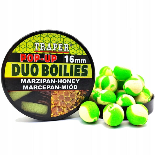 Boilas peldošas Traper Pop-Up Duo Boilies 16mm 40g Marcepāns-medus