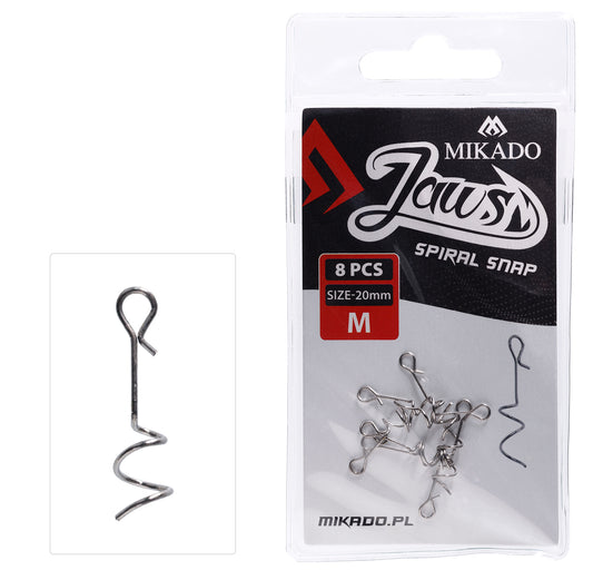 MIKADO SKRŪVE AR KLIPSI OFSETA ĀĶIM - JAWS SPIRAL SNAP - 10MM - 8 GAB.