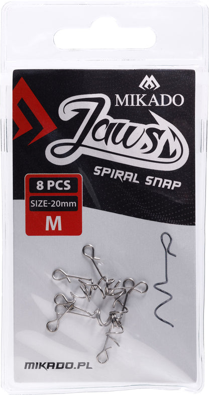 MIKADO SKRŪVE AR KLIPSI OFSETA ĀĶIM - JAWS SPIRAL SNAP - 10MM - 8 GAB.