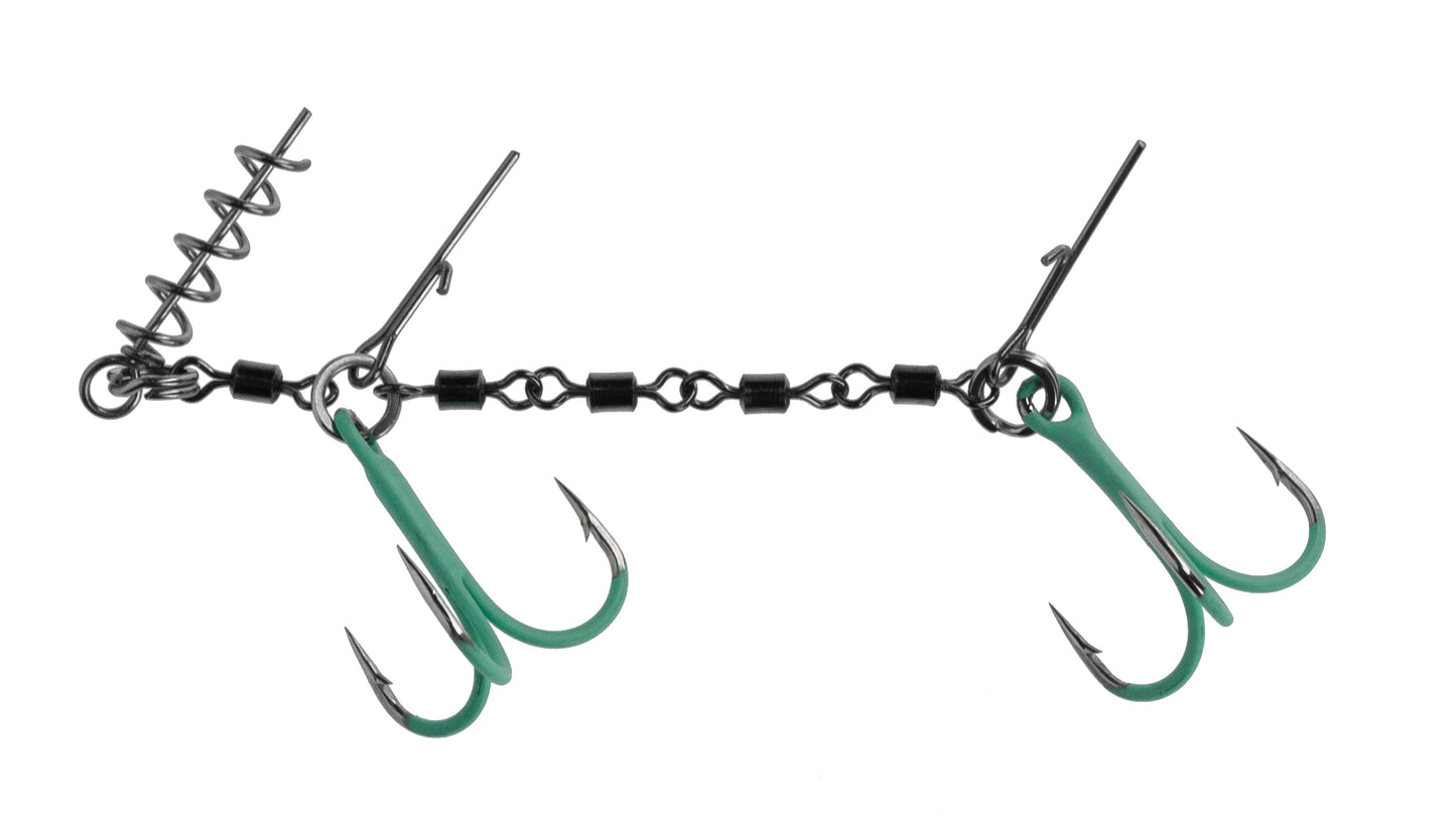 MIKADO STINGERS - AR GRIEZUĻIEM JAWS DOUBLE EVO STINGER FLUO - NR. 1/0 - 1 GAB.