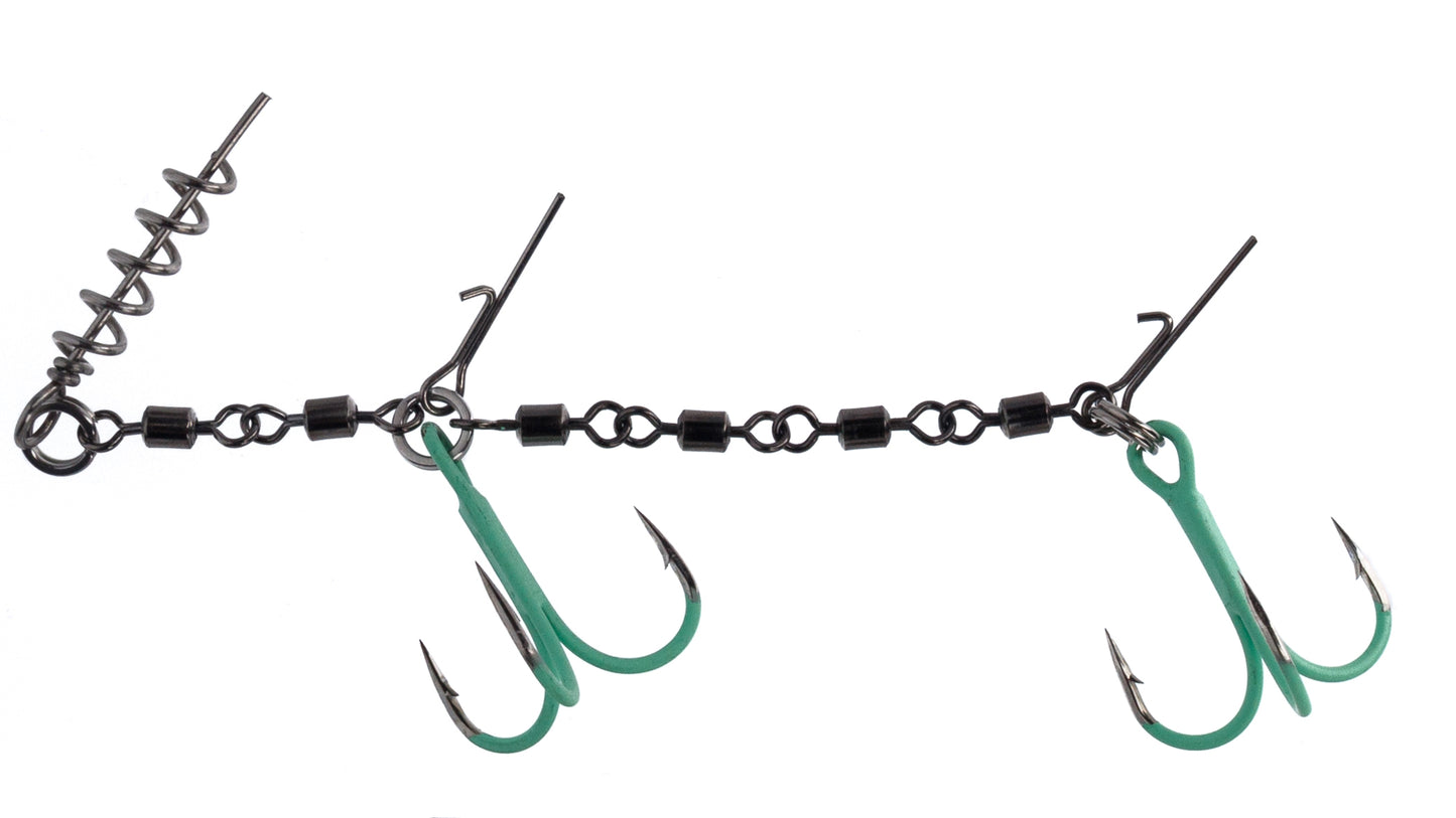 MIKADO STINGERS - AR GRIEZUĻIEM JAWS DOUBLE EVO STINGER FLUO - NR. 1/0 - 1 GAB.