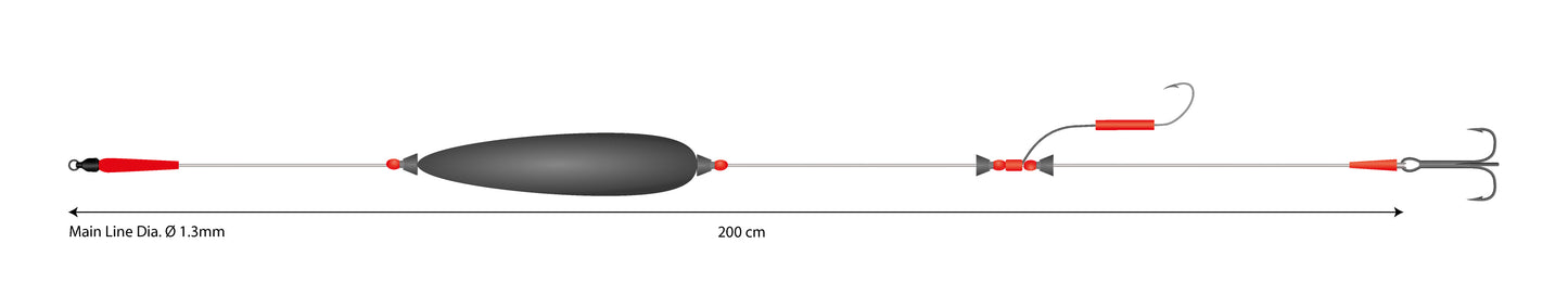 MIKADO SAMU MONTĀŽAS KOMPLEKTS - MONO CATFISH SET III - BIG BAIT READY RIG - 1 GAB.
