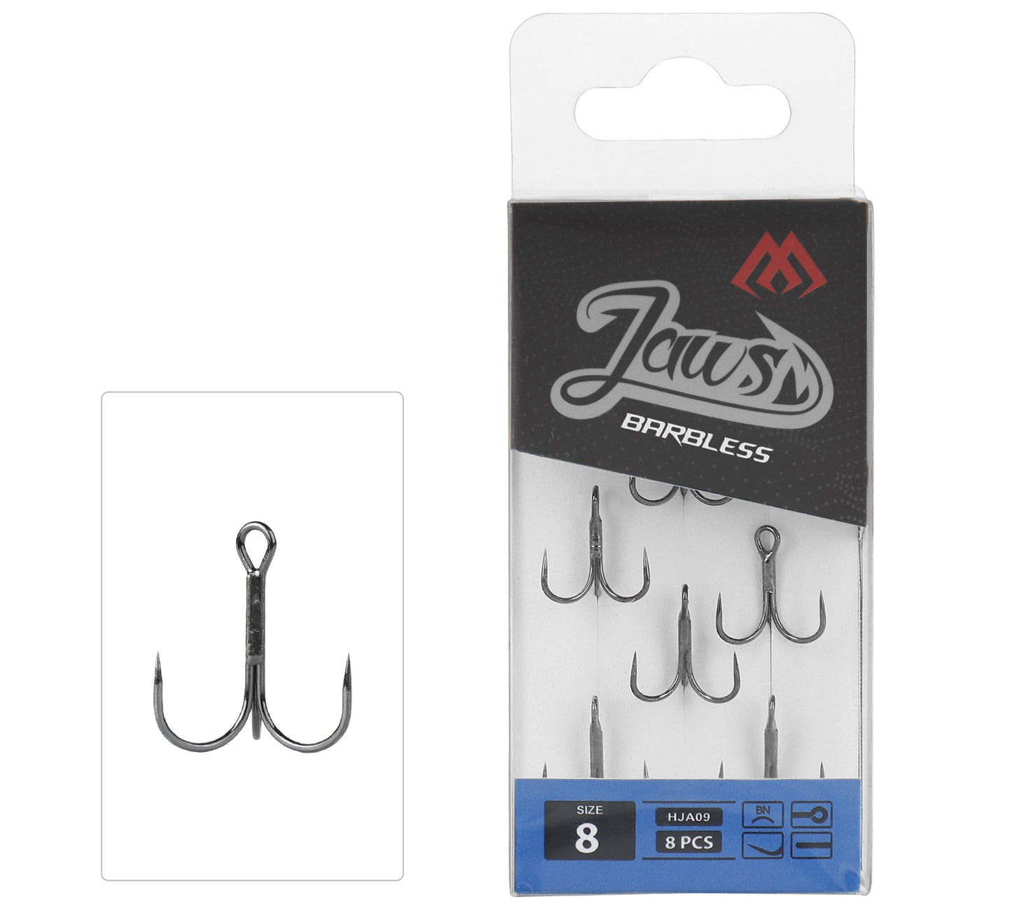 TRĪSŽUBURU ĀĶIS MIKADO
 - JAWS BARBLESS 8pcs