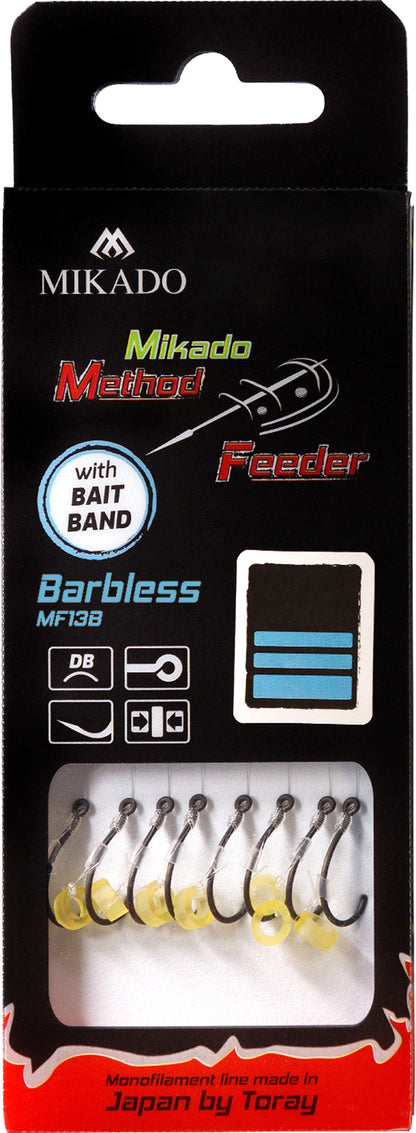 MIKADO METHOD FEEDER PAVADIŅA – MF14 AR GUMIJU – ĀĶI BEZ ATSKABARGAS / MONOFĪLĀ AUKLA / 10 cm – 8 gab.
