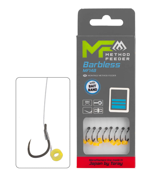 MIKADO METHOD FEEDER PAVADIŅA – MF14 AR GUMIJU – ĀĶI BEZ ATSKABARGAS / MONOFĪLĀ AUKLA  10 cm – 8 gab.