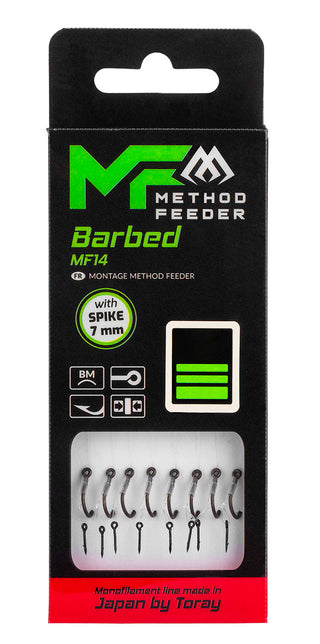 MIKADO METHOD FEEDER PAVADIŅA – MF14 AR NAGLIŅU – ĀĶI AR ATSKABARGU / MONOFĪLĀ AUKLA / 10 cm – 8 gab.