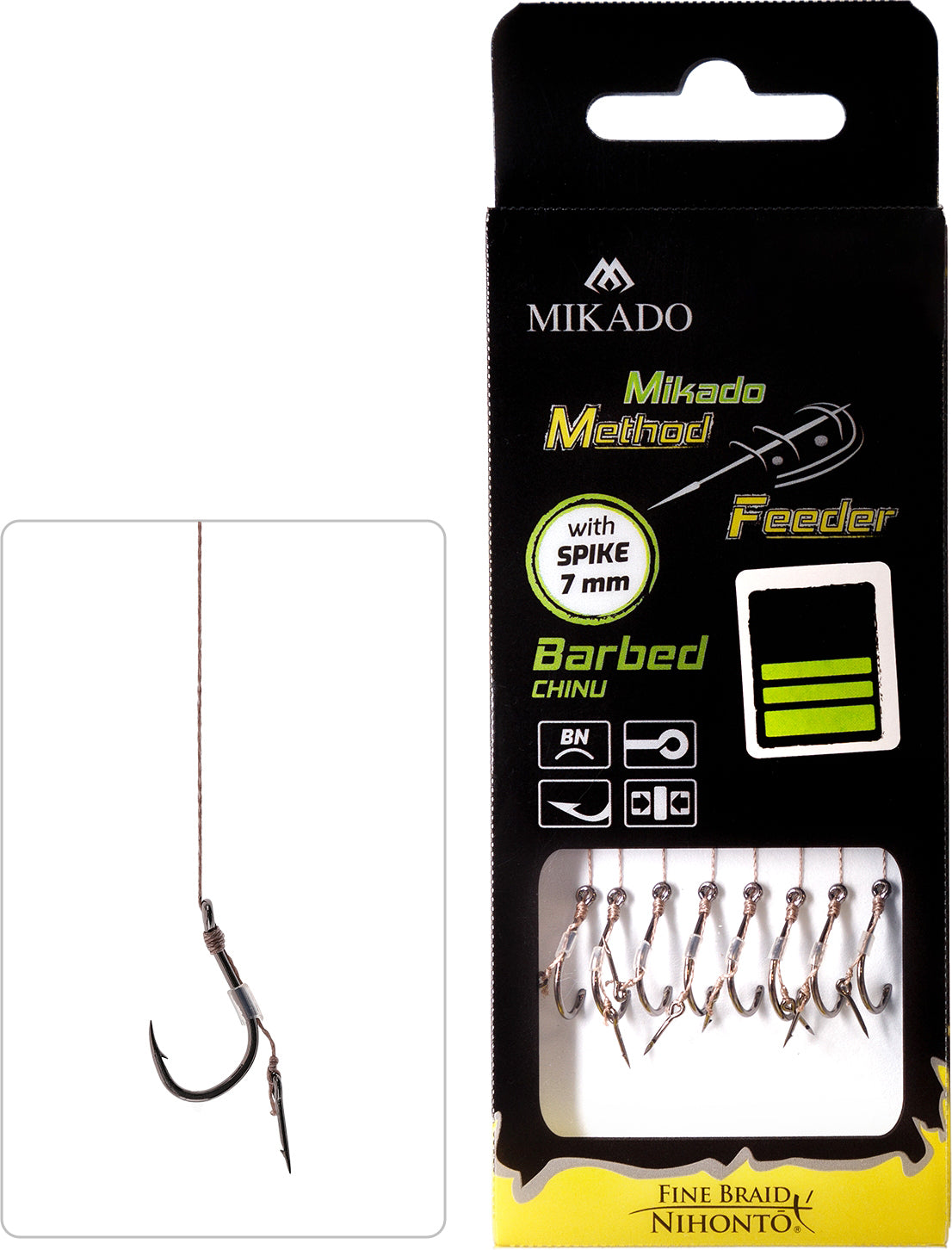 MIKADO METHOD FEEDER PAVADIŅA – MF14 AR NAGLIŅU – ĀĶI AR ATSKABARGU / PĪTĀ AUKLA / 10 cm – 8 gab.