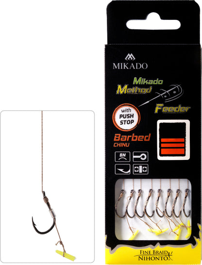 MIKADO METHOD FEEDER PAVADIŅA – MF14 AR FIKSATORU – ĀĶI AR ATSKABARGU / PĪTĀ AUKLA / 10 cm – 8 gab.