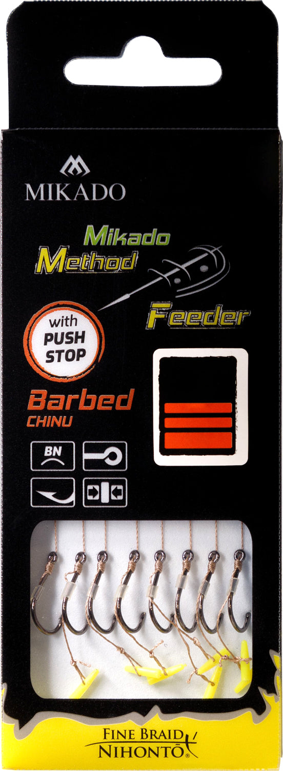 MIKADO METHOD FEEDER PAVADIŅA – MF14 AR FIKSATORU – ĀĶI AR ATSKABARGU / PĪTĀ AUKLA / 10 cm – 8 gab.