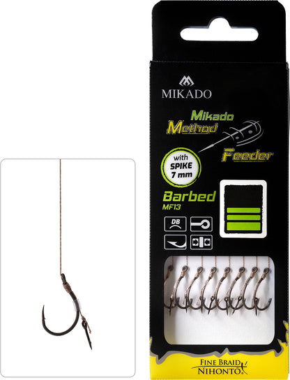 MIKADO METHOD FEEDER PAVADIŅA – MF14 AR NAGLIŅU – ĀĶI AR ATSKABARGU / PĪTĀ AUKLA / 10 cm – 8 gab.