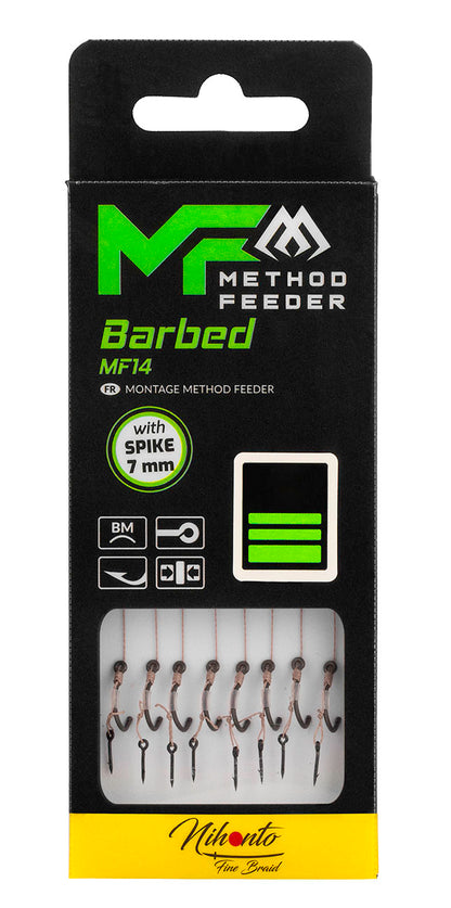 MIKADO METHOD FEEDER PAVADIŅA – MF14 AR NAGLIŅU – ĀĶI AR ATSKABARGU / PĪTĀ AUKLA / 10 cm – 8 gab.