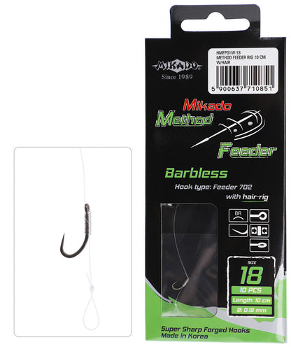 MIKADO METHOD FEEDER PAVADIŅA – AR MATU – BEZ ATSKABARGAS ĀĶIS NR. 16 / AUKLA: 0,20 mm / 10 cm – 8 gab.