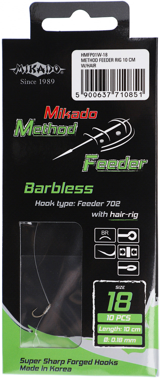 MIKADO METHOD FEEDER PAVADIŅA – AR MATU – BEZ ATSKABARGAS ĀĶIS NR. 16 / AUKLA: 0,20 mm / 10 cm – 8 gab.