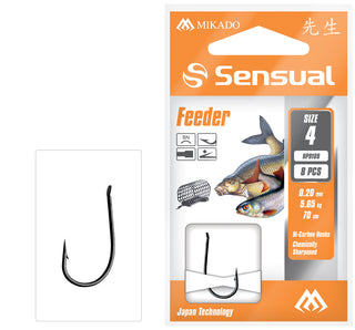 ГОТОВЫЕ КРЮЧКИ С ПОВОДКОМ MIKADO - SENSUAL - FEEDER 9109 - 8 ШТ.