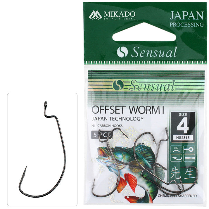 HOOK MIKADO - SENSUAL - OFFSET WORM I - 5 PCS.
