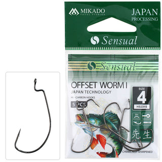 HOOK MIKADO - SENSUAL - OFFSET WORM I - 5 PCS.