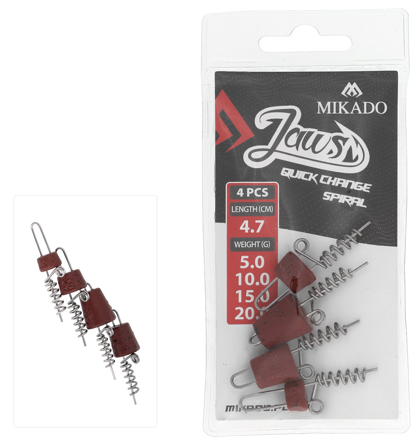 MIKADO SKRŪVE MĀNEKĻIEM - JAWS QUICK CHANGE SPIRAL - MIX - 4 GAB.